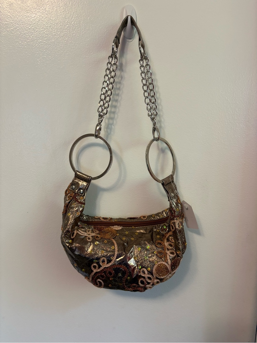 Spicy Embellished Metallic Brown Evening Bag NWT